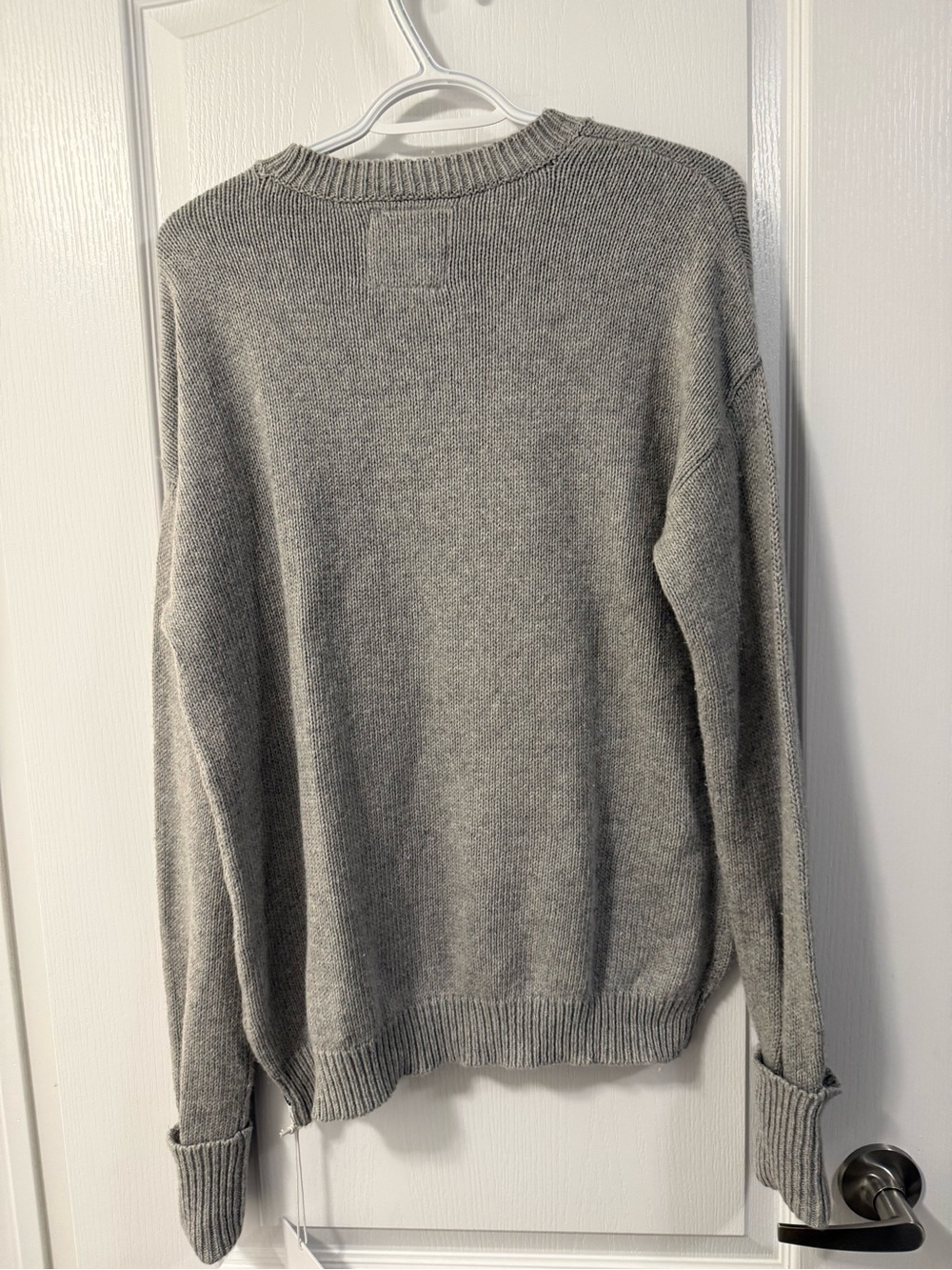 Free People OTS Chunky Knit Sweater Grey XS neutral minimalist cottage coastal - Picture 4 of 14
